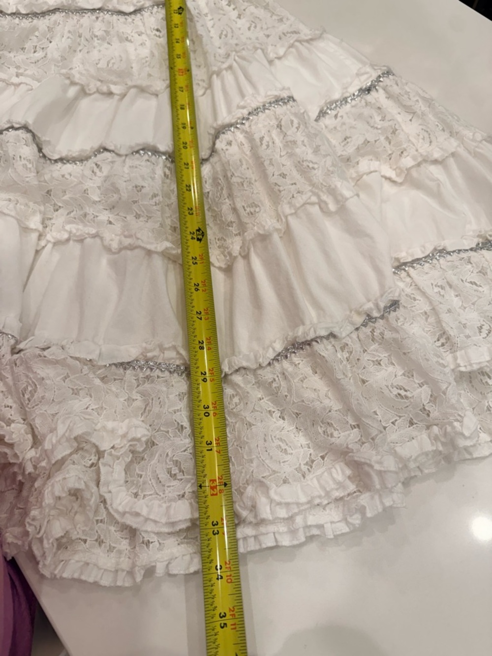 Tiered Lace Halter Dress in White - Picture 9 of 10